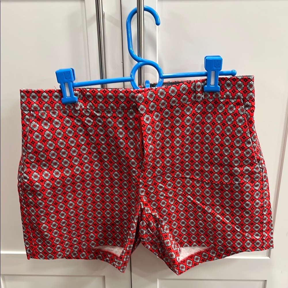 Banana Republic Red Summer Shorts with Geometric Design